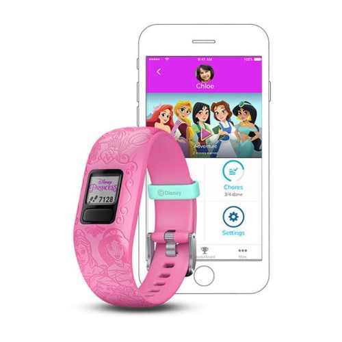 Garmin Vivofit Jr. 2 Księżniczki Disney Ariel, Roszpunka, Bella, Mulan, Dżasmina - Regulowany Pasek [010-01909-14]