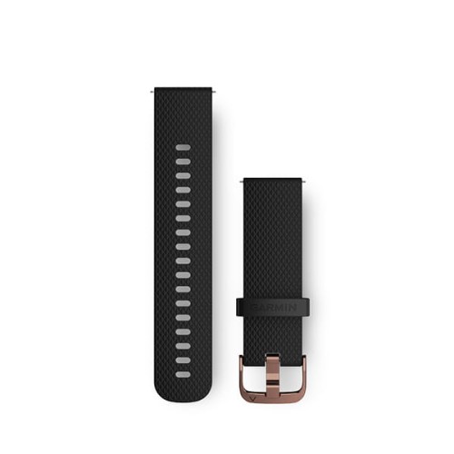 Silikonowy pasek Garmin Vivomove HR/Vivoactive 3/Forerunner 645/Forerunner 245 - czarny/różowe złoto [010-12691-03]