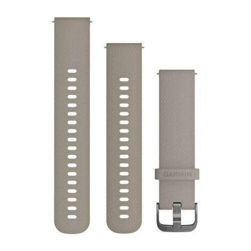 Silikonowy pasek Garmin Vivoactive 3/Vivomove HR/Forerunner 645/Forerunner 245 - piaskowy z popielatym zapięciem [010-12691-09]