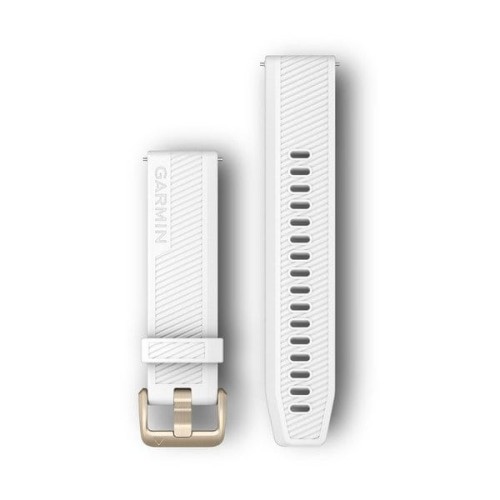 Silikonowy pasek Garmin Vivoactive 3/Vivomove HR/Forerunner 645/Forerunner 245 - biały z jasnożółtym zapięciem [010-12927-00]