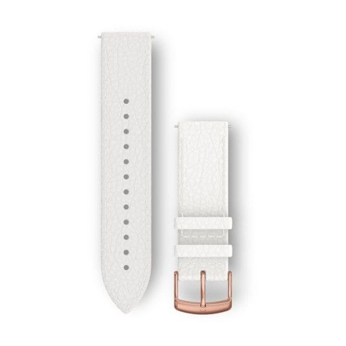 Pasek ze skóry włoskiej Garmin Vivoactive 3/Vivomove HR/Forerunner 645/Forerunner 245 - biały [010-12691-0B]