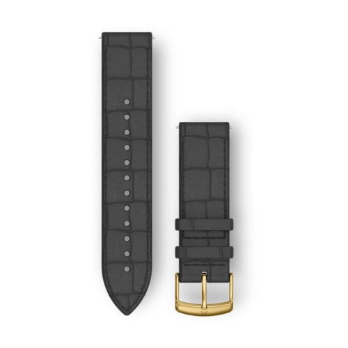 Pasek ze skóry włoskiej Garmin Vivoactive 3/Vivomove HR/Forerunner 645/Forerunner 245 - czarny [010-12691-0C]