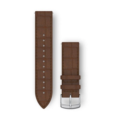 Pasek ze skóry włoskiej Garmin Vivoactive 3/Vivomove HR/Forerunner 645/Forerunner 245 - ciemnobrązowy [010-12691-0D]