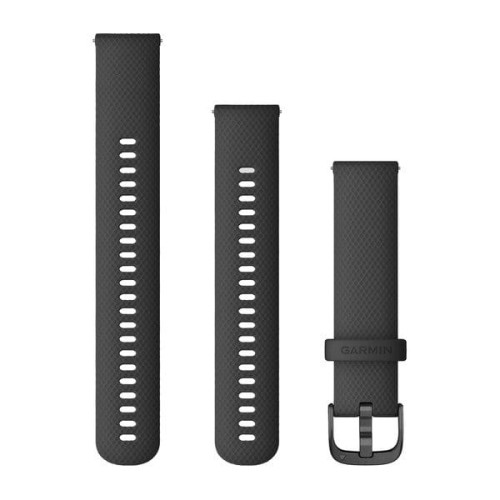 Silikonowy pasek Garmin Vivomove 3/Venu (20mm) - czarny z popielatym zapięciem [010-12932-11]