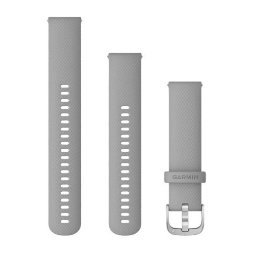 Silikonowy pasek Garmin Vivomove 3/Venu/Vivomove Style (20mm) - jasnoszary ze srebrnym zapięciem [010-12924-00]