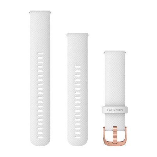 Silikonowy pasek Garmin Vivomove 3/Venu/Vivomove Style (20mm) - biały różowo-złotym zapięciem [010-12924-10]