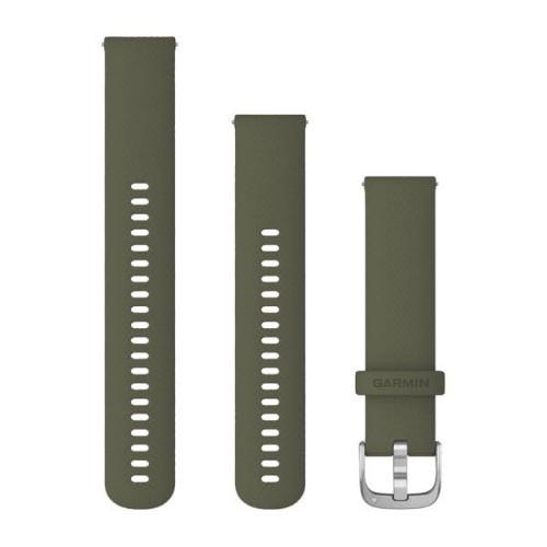 Silikonowy pasek Garmin Vivomove 3/Venu/Vivomove Style (20mm) - zielony ze srebrnym zapięciem [010-12924-11]