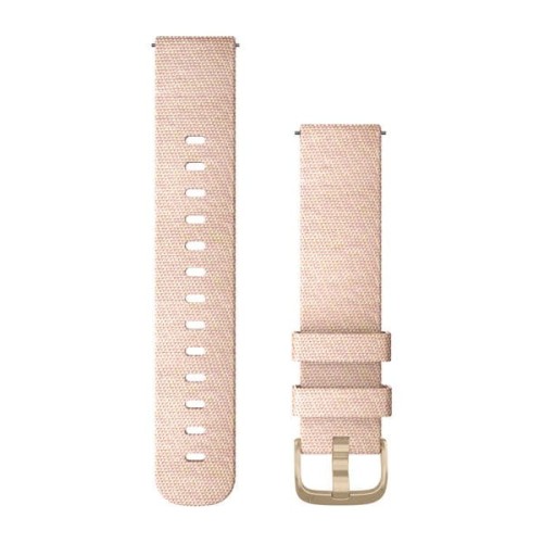 Nylonowy pasek Garmin Vivomove 3/Venu/Vivomove Style (20mm) - różowa plecionka z jasnozłotym zapięciem [010-12924-12]
