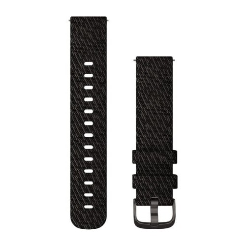 Nylonowy pasek Garmin Vivomove 3/Venu/Vivomove Style (20mm) - czarna plecionka z popielatym zapięciem [010-12924-13]