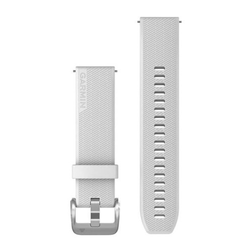 Silikonowy pasek Garmin Approach S42 (20mm) -biały z zapięciem w kolorze polerowanego srebra [010-13114-01]