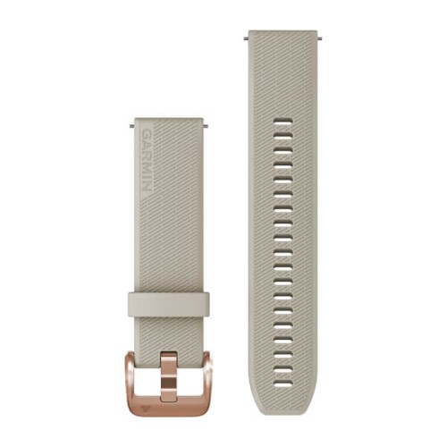 Silikonowy pasek Garmin Approach S42 (20mm) - jasny piaskowy z różowozłotym zapięciem [010-13114-02]
