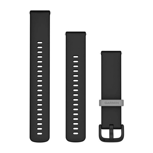 Silikonowy pasek Garmin Quick Release 20mm - czarny z popielatym zapięciem  [010-12932-30]