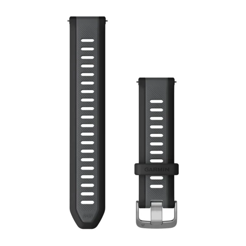 Silikonowy pasek Garmin Quick Release 20mm - Czarny/szary [010-11251-AG]