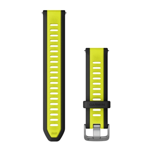 Silikonowy pasek Garmin Quick Release 20mm - Czarny/jaskrawożółty [010-11251-AL]