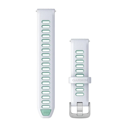 Silikonowy pasek Quick Release 18mm - biały/ciemnobłękitny ze srebrnym zapięciem [010-11251-A4]