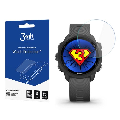 Szkło ochronne na ekran Garmin Forerunner 245 - 3mk Watch Protection (3 szt)