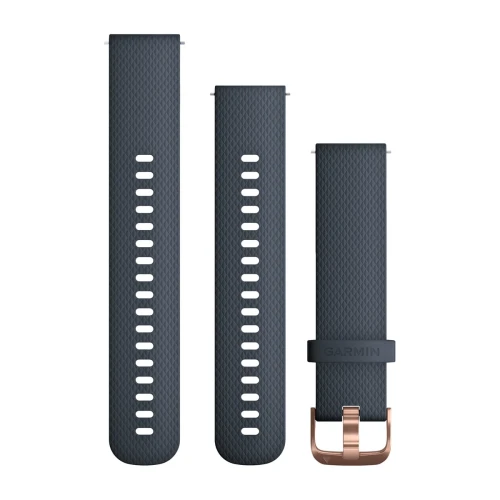 Silikonowy pasek Garmin Vivoactive 3/Vivomove HR/Forerunner 645/Forerunner 245 - granatowy - różowo/złoty [010-12561-11] 
