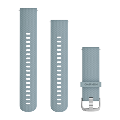 Silikonowy pasek Garmin Vivoactive 3/Vivomove HR/Forerunner 645/Forerunner 245 - turkusowo/srebrny [010-12691-06]
