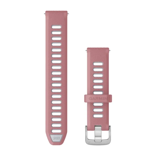 Silikonowy pasek Quick Release 18mm - różowy/biały ze srebrnym zapięciem [010-11251-A5]