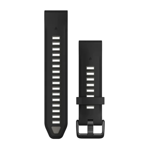 Silikonowy pasek Garmin QuickFit 20 mm - Black/Pebble Gray [010-13391-00]