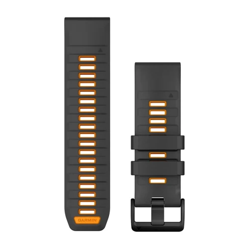 Silikonowy pasek Garmin QuickFit 26 mm - Graphite/Spark Orange [010-13393-05]