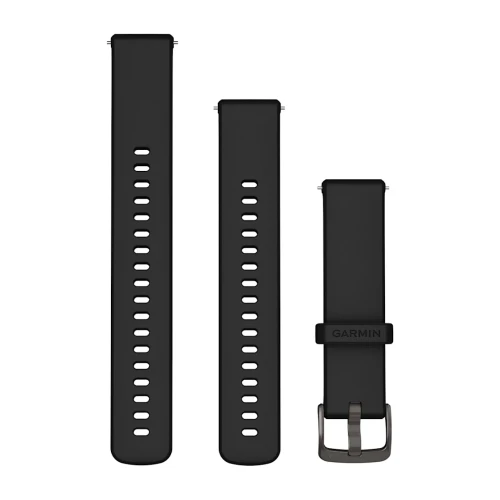 Silikonowy pasek Quick Release 18mm - Czarny z ciemnoszarym zapięciem [010-13406-02]