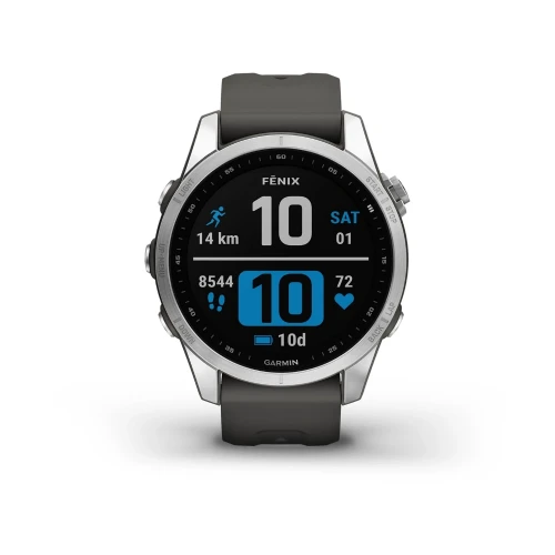 Garmin Fenix 7S srebrny z grafitowym paskiem [010-02539-01]