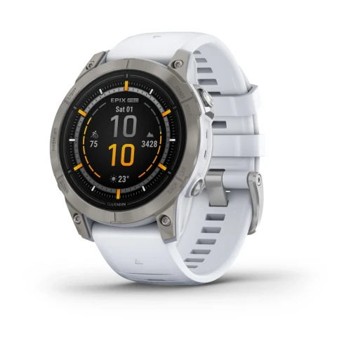 Garmin Epix Pro (Gen 2) - Sapphire Edition 47 mm - Tytanowy z paskiem w kolorze mlecznego kwarcu [010-02803-21]