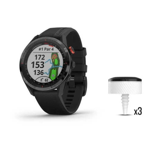 Garmin Approach S62 z czarną ceramiczną ramką i czarnym paskiem - zestaw z CT10 [010-02200-02]