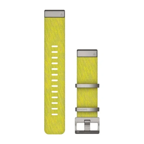 Nylonowy pasek żakardowy Garmin Quick Fit 22 mm - Fenix 5/6 - żółty/zielony [010-12738-23]