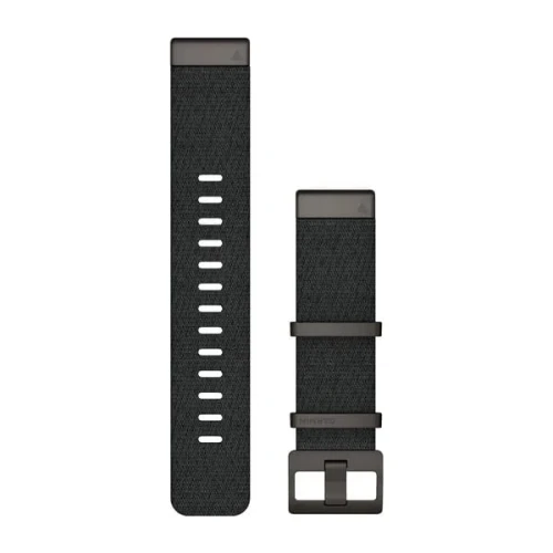Nylonowy pasek żakardowy Garmin Quick Fit 22 mm - Fenix 5/6 - wrzosowy czarny [010-12738-03]