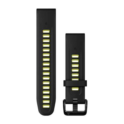 Silikonowy pasek Garmin QuickFit 20 mm  - czarny/limonkowy [010-13279-03]