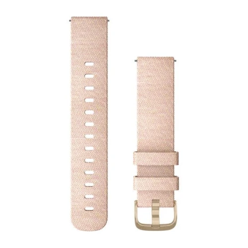 Nylonowy pasek Garmin Vivomove 3/Venu/Vivomove Style (20mm) - różowa plecionka z jasnozłotym zapięciem [010-12924-12]