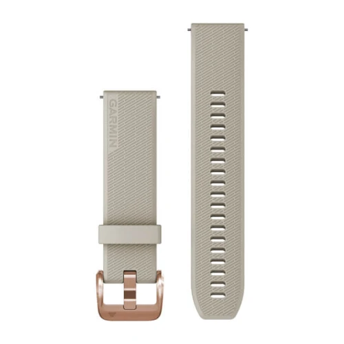 Silikonowy pasek Garmin Approach S42 (20mm) - jasny piaskowy z różowozłotym zapięciem [010-13114-02]