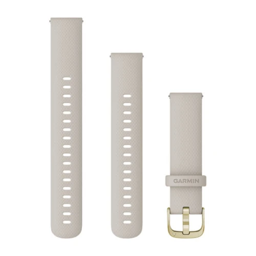 Silikonowy pasek Garmin Vivoactive 4s, Vivomove 3s, Venu 2s (18mm) - Jasny piaskowy z jasnozłotym zapięciem [010-12932-0D]