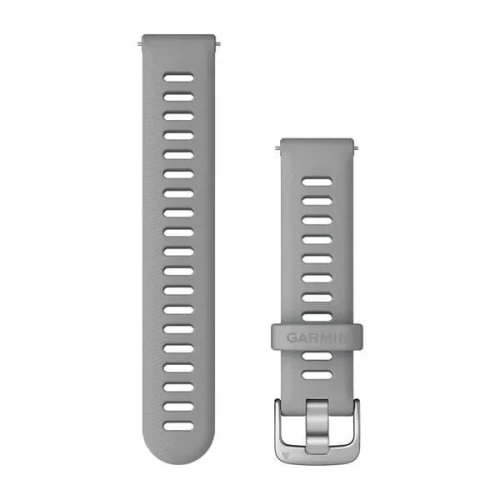 Silikonowy pasek Quick Release 18mm - jasnoszary ze srebrnym zapięciem [010-11251-3G]