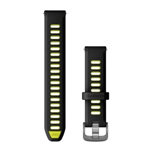 Silikonowy pasek Quick Release 18mm - czarny/jaskrawożółty z popielatym zapięciem [010-11251-A3]