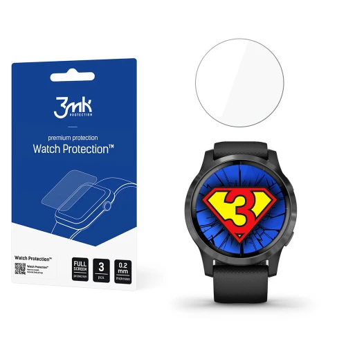 Folia ochronna na ekran Garmin Vivoactive 4 - 3mk Watch Protection ARC+ (3 szt)