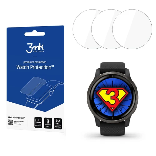 Folia ochronna na ekran Garmin Venu 2 Plus - 3mk Watch Protection ARC+ (3 szt)