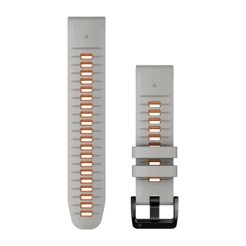 Silikonowy pasek Garmin QuickFit 22 mm - mglisty szary/pomarańczowy [010-13280-02]