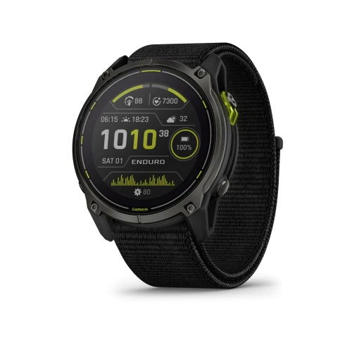 Garmin Enduro 3 - 51mm - Solar Sapphire Carbon Gray DLC Titanium z czarnym nylonowym paskiem UltraFit [010-02751-01]
