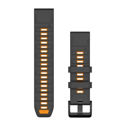 Silikonowy pasek Garmin QuickFit 22 mm - Graphite/Spark Orange [010-13392-05]