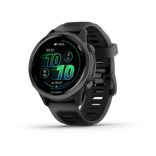 Garmin Forerunner 570 -  42mm - Aluminiowy w kolorze Slate Grey z półprzezroczystym paskiem w kolorze Black/Black [010-02970-00]