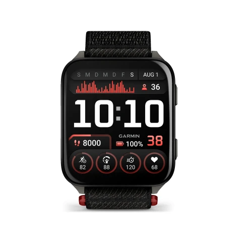 Garmin Venu X1 - Czarny z tytanowym deklem w kolorze slate i nylonowym paskiem ComfortFit w kolorze Czarnym [010-02980-02]