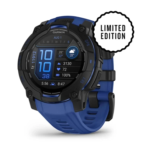 Garmin Instinct 3 AMOLED - 45 mm - Czarny z paskiem w kolorze czarno-granatowym [010-02936-03]