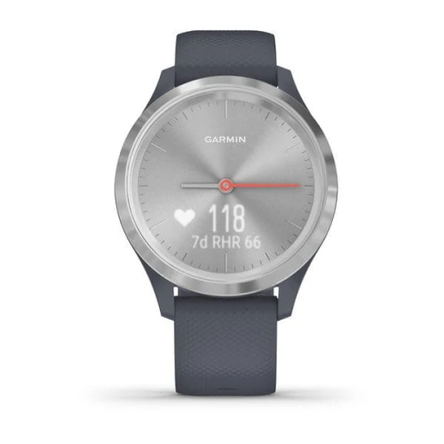 Garmin Vivomove 3S - srebrna ramka z granitowo-niebieskim silikonowym paskiem [010-02238-20]